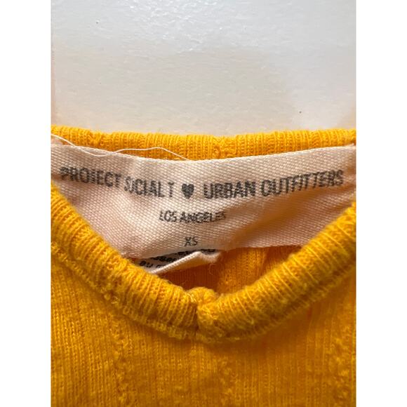 Urban Outfitters Women’s Sleeveless Project Social‎ T Cropped Top Size XS Yellow - Picture 2 of 3